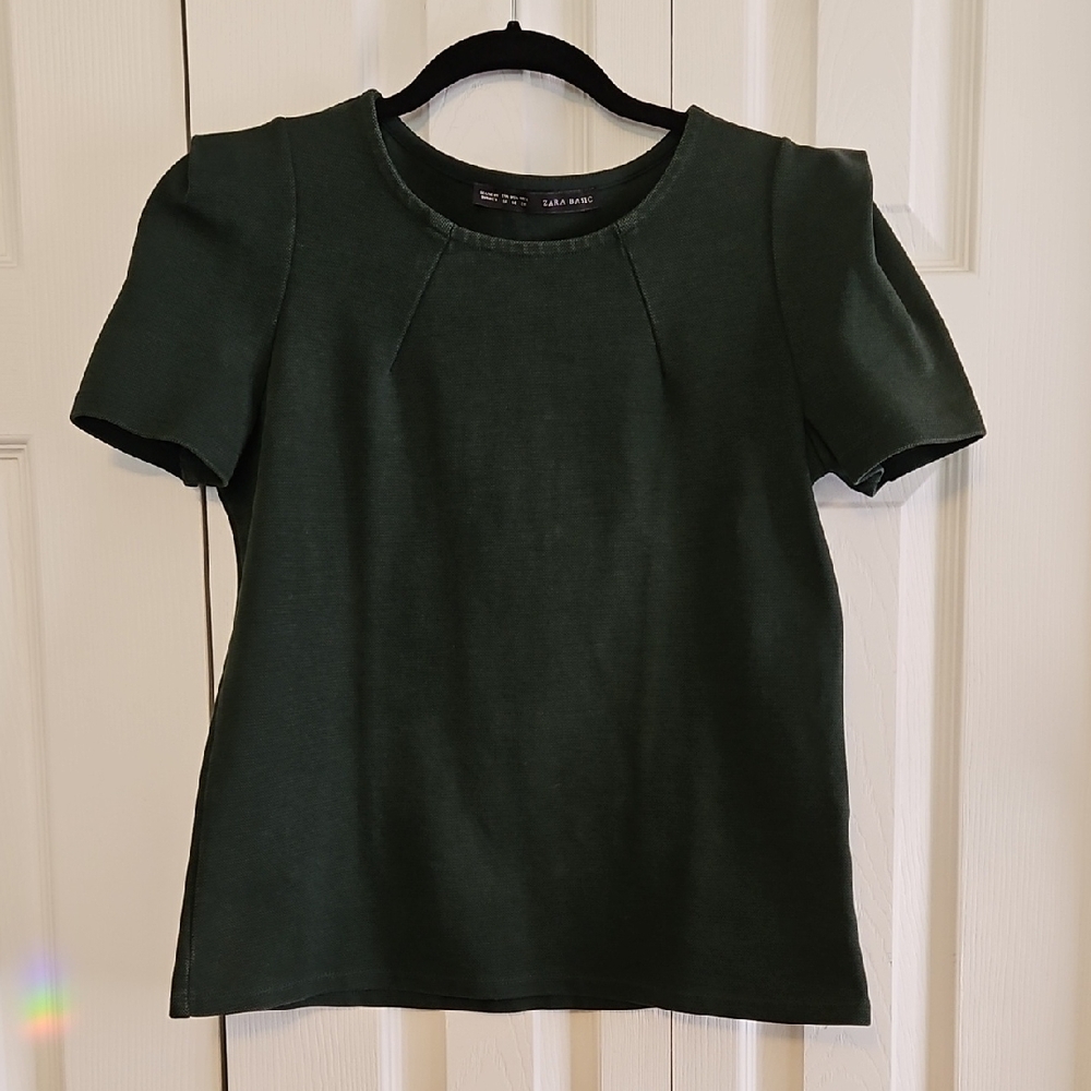 Vintage Zara Basic Green Fitted Blouse